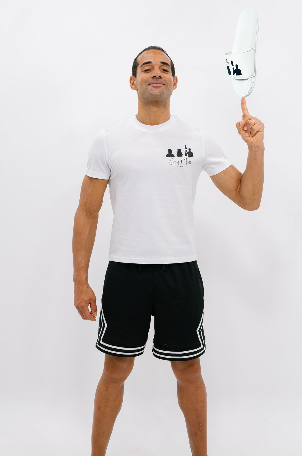 T-shirt officiel unisex blanc "Casey & Tess (et papa)"